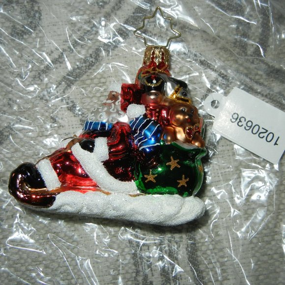 Christopher Radko The Big Days Arrived Gem  1020636  Santa  Sleigh - Picture 2 of 3